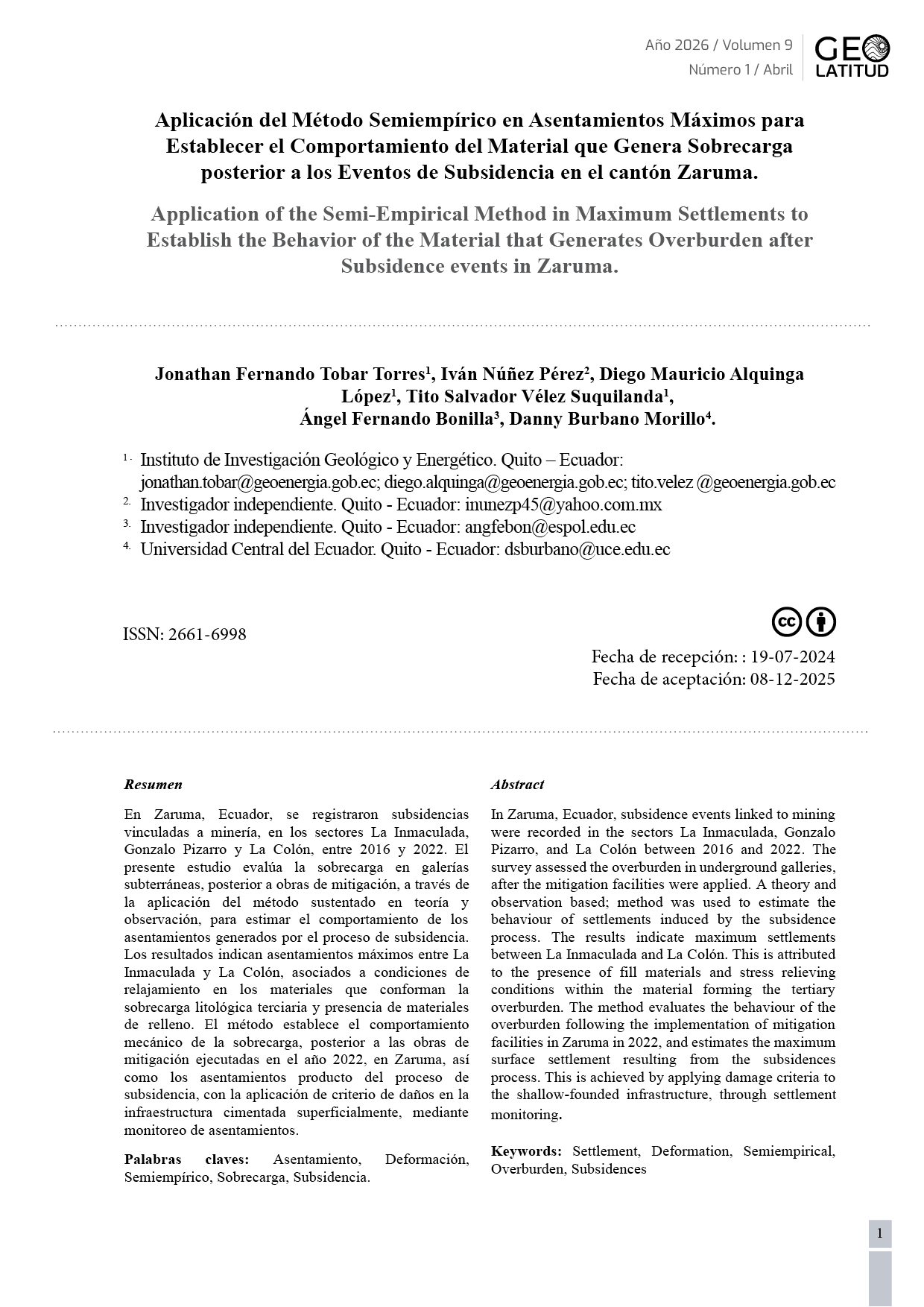 Aplicación del Método Semiempírico en Asentamientos Máximos